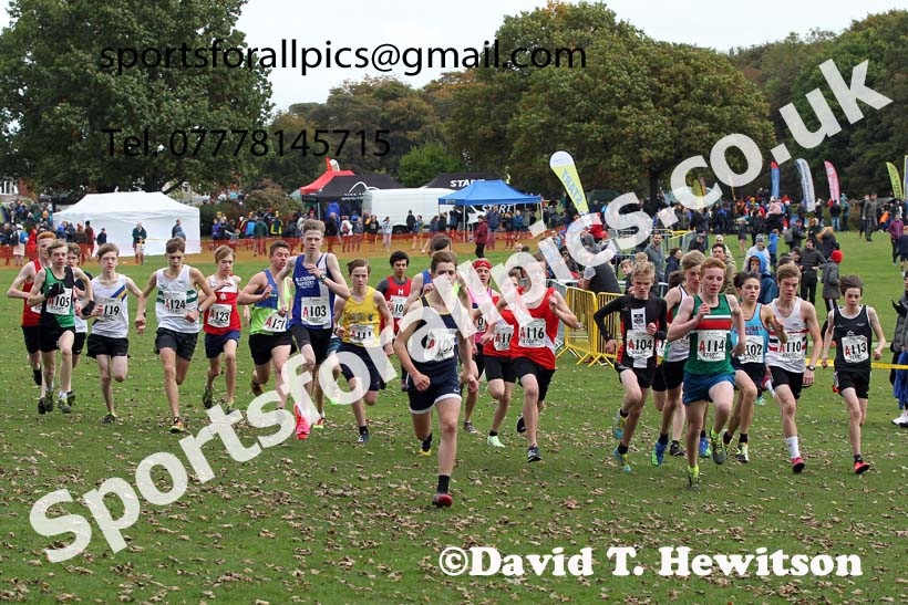 Boys under-15s Northern Cross Country Relays, Graves Park, Sheffield. Photo: David T. Hewitson/Sports for All Pics